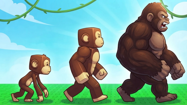 Official +1 Monkey Evolution Roblox cover art